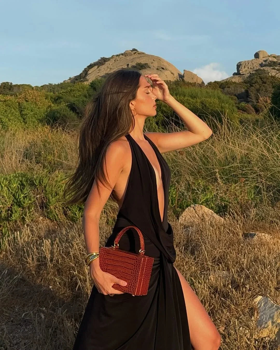 Vestido de verano largo sin espalda Maxi vestido para mujeres
