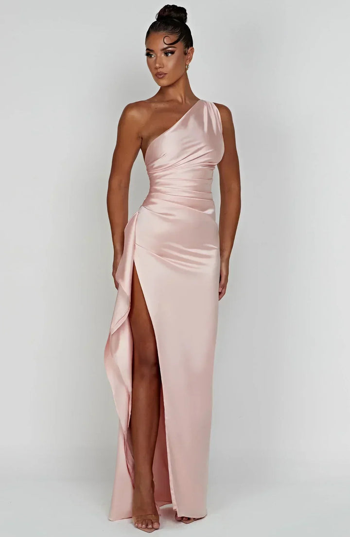 Vestido Maxi asimétrico para mujeres con elegante abertura