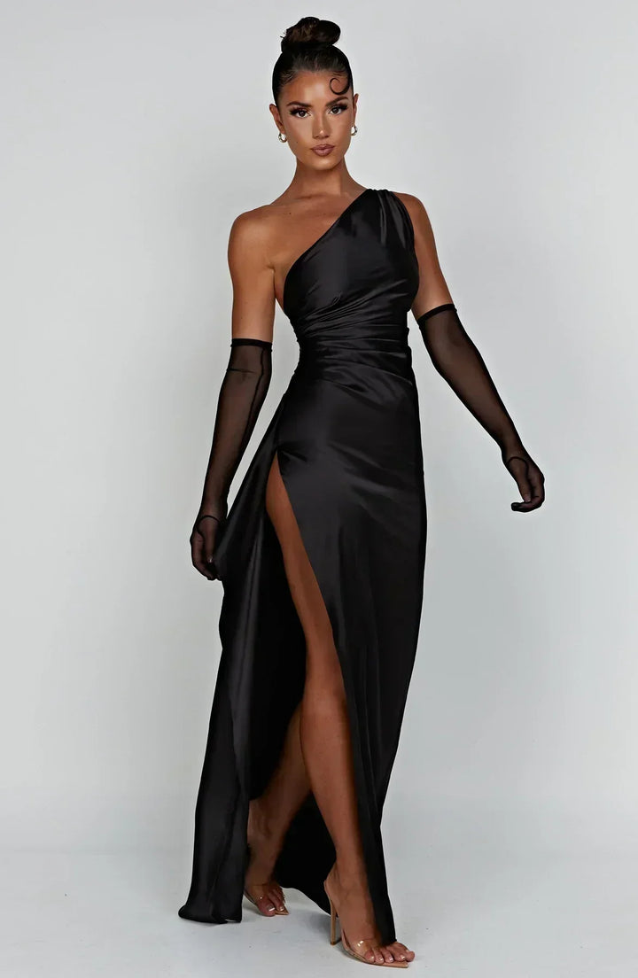 Vestido Maxi asimétrico para mujeres con elegante abertura