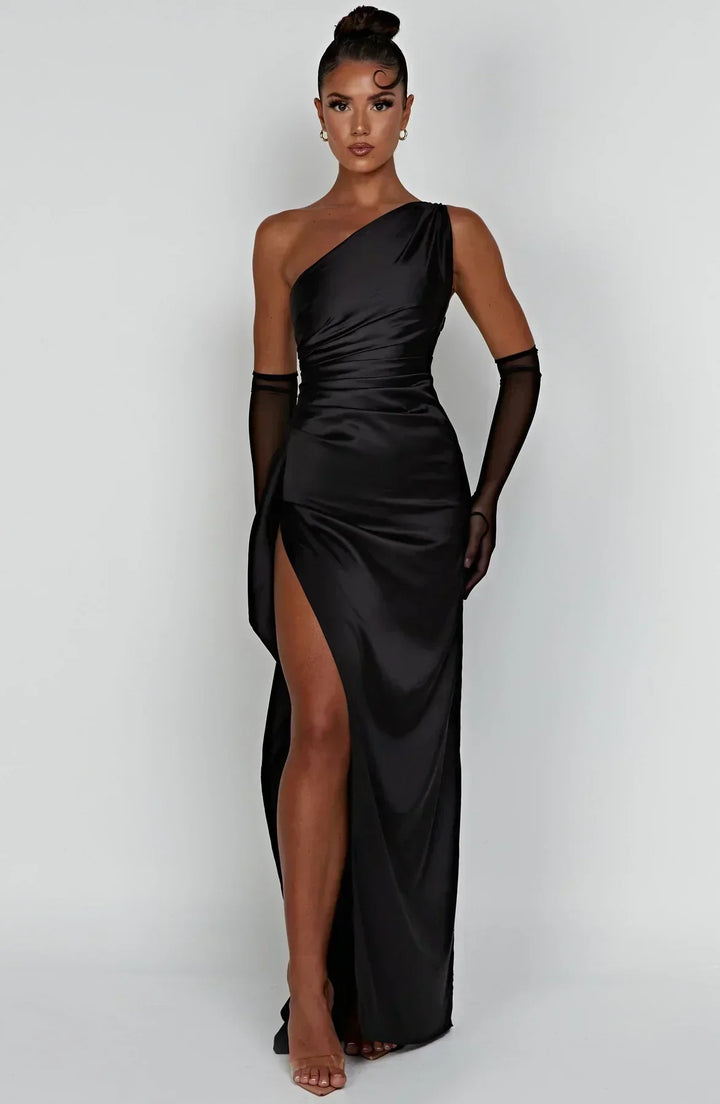 Vestido Maxi asimétrico para mujeres con elegante abertura