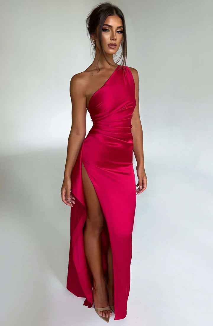 Vestido Maxi asimétrico para mujeres con elegante abertura