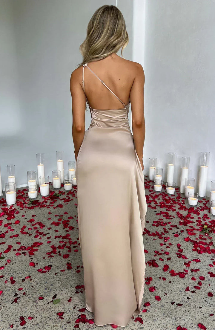 Vestido Maxi asimétrico para mujeres con elegante abertura