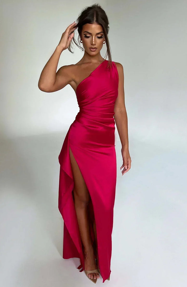 Vestido Maxi asimétrico para mujeres con elegante abertura