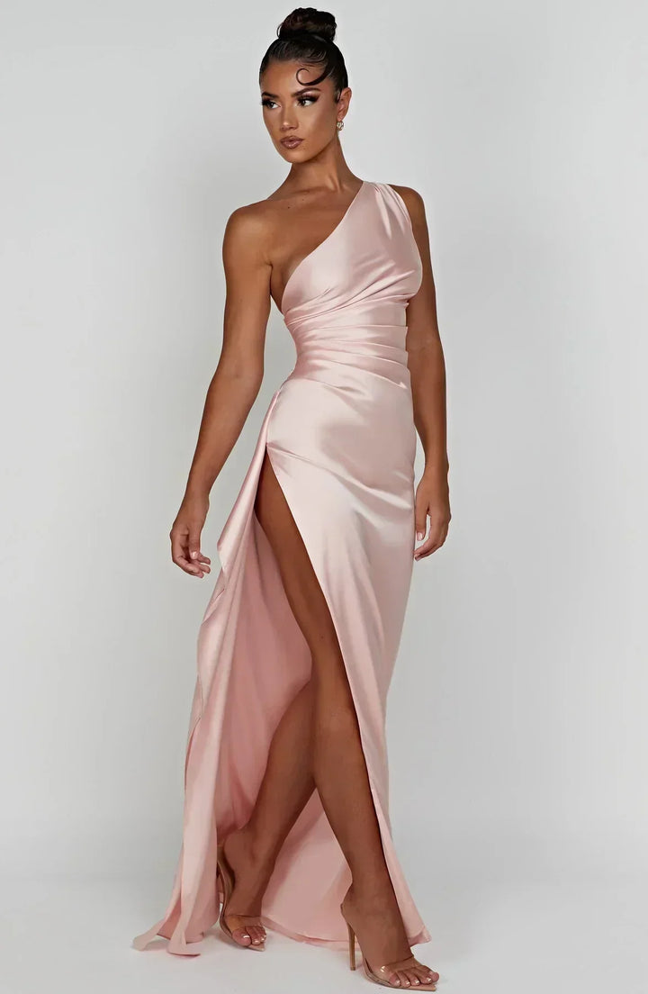 Vestido Maxi asimétrico para mujeres con elegante abertura