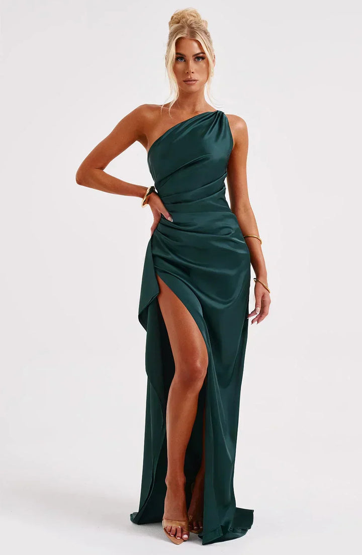 Vestido Maxi asimétrico para mujeres con elegante abertura