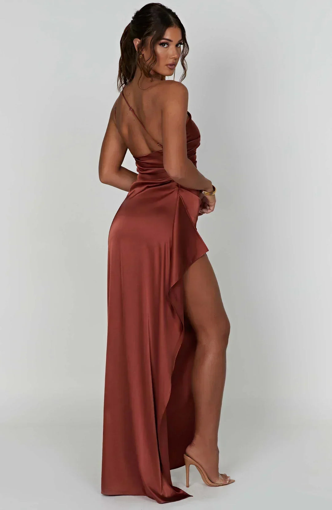 Vestido Maxi asimétrico para mujeres con elegante abertura