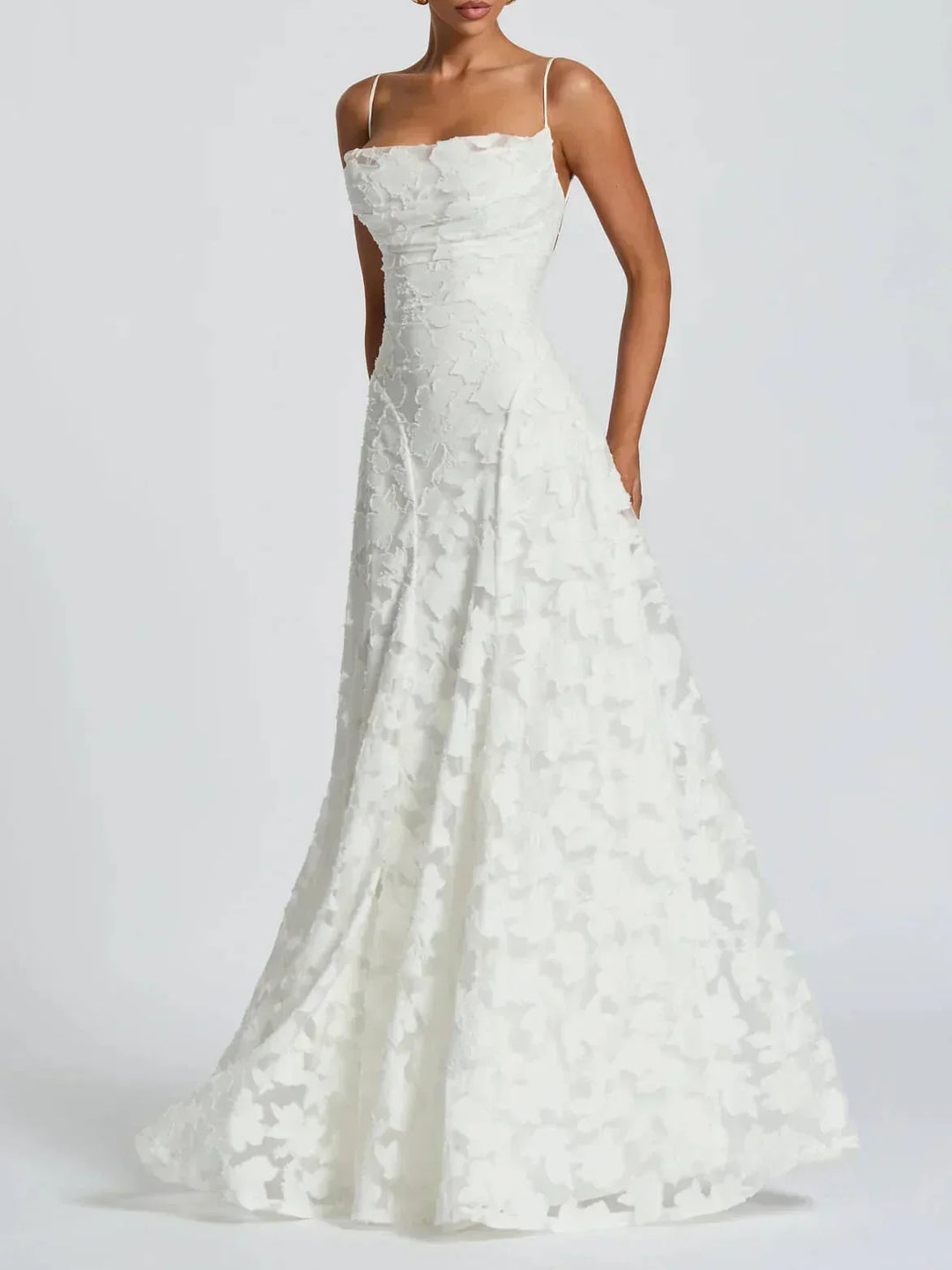 Vestido maxi para mujeres con tirantes finos y patrón floral