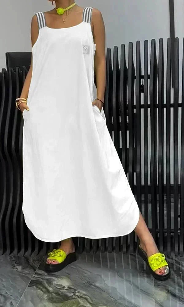 Vestido Maxi de Mujer con tirantes anchos y bolsillos