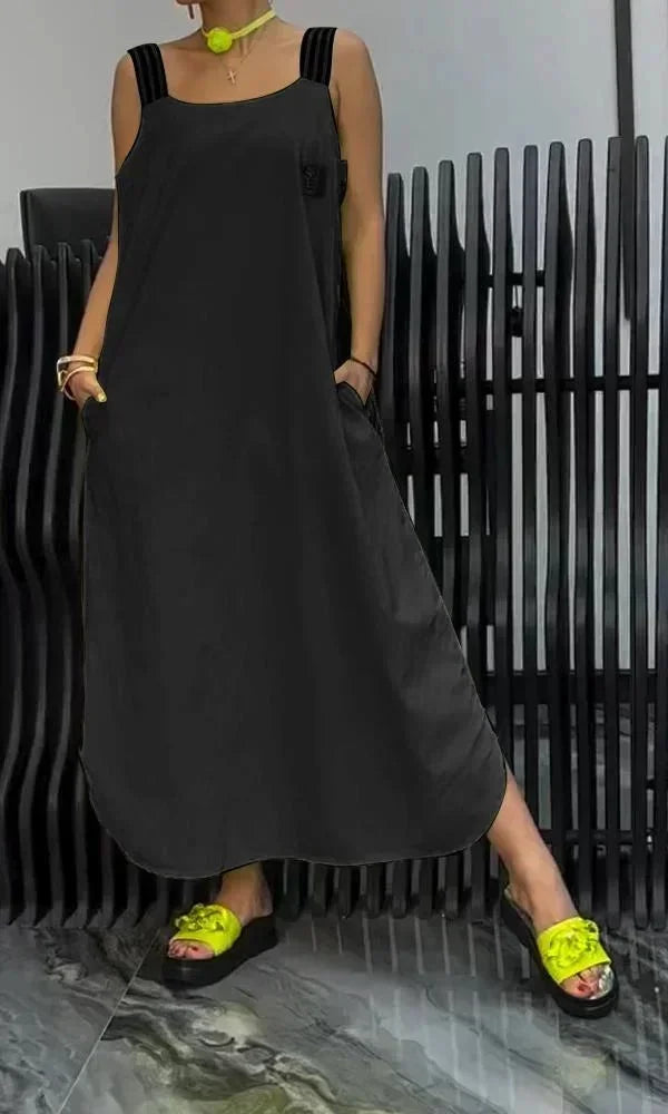 Vestido Maxi de Mujer con tirantes anchos y bolsillos