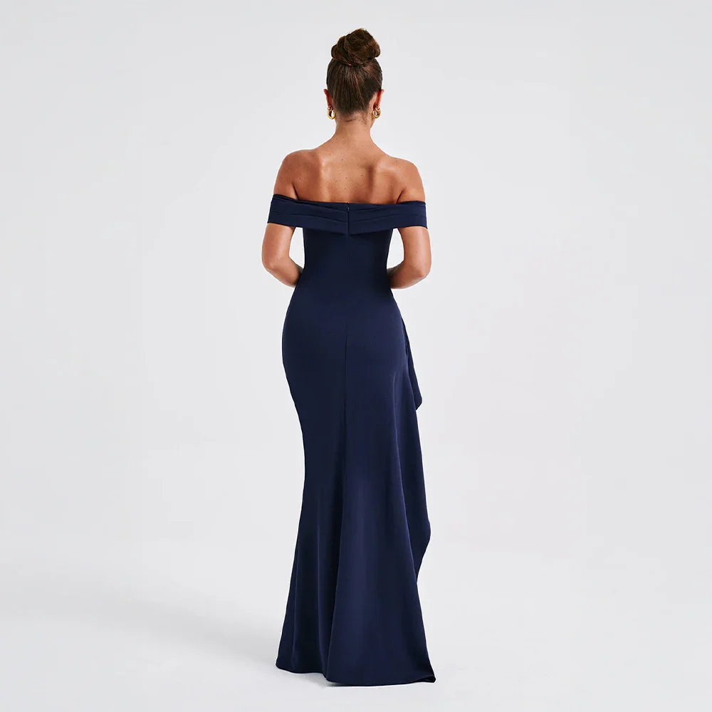 Vestido Maxi de Mujer con Hombros Descubiertos y Abertura