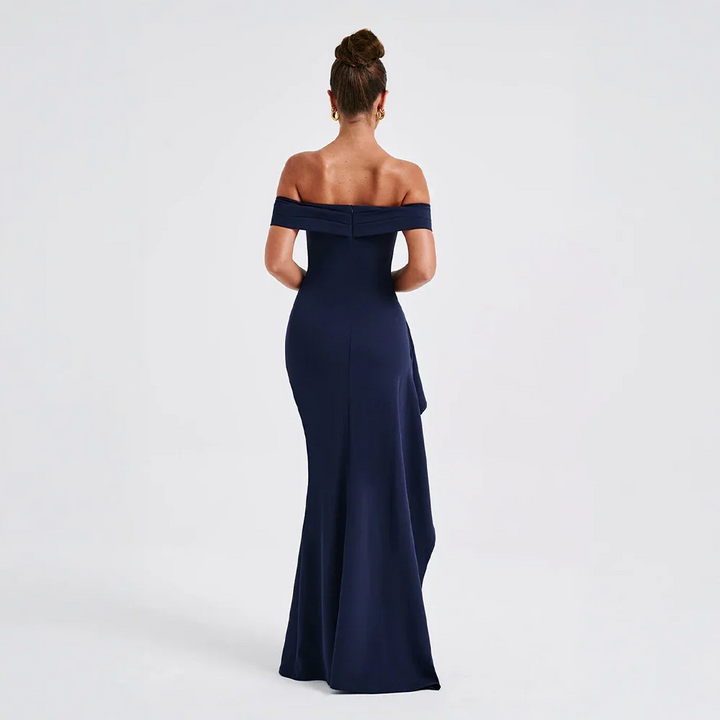 Vestido Maxi de Mujer con Hombros Descubiertos y Abertura