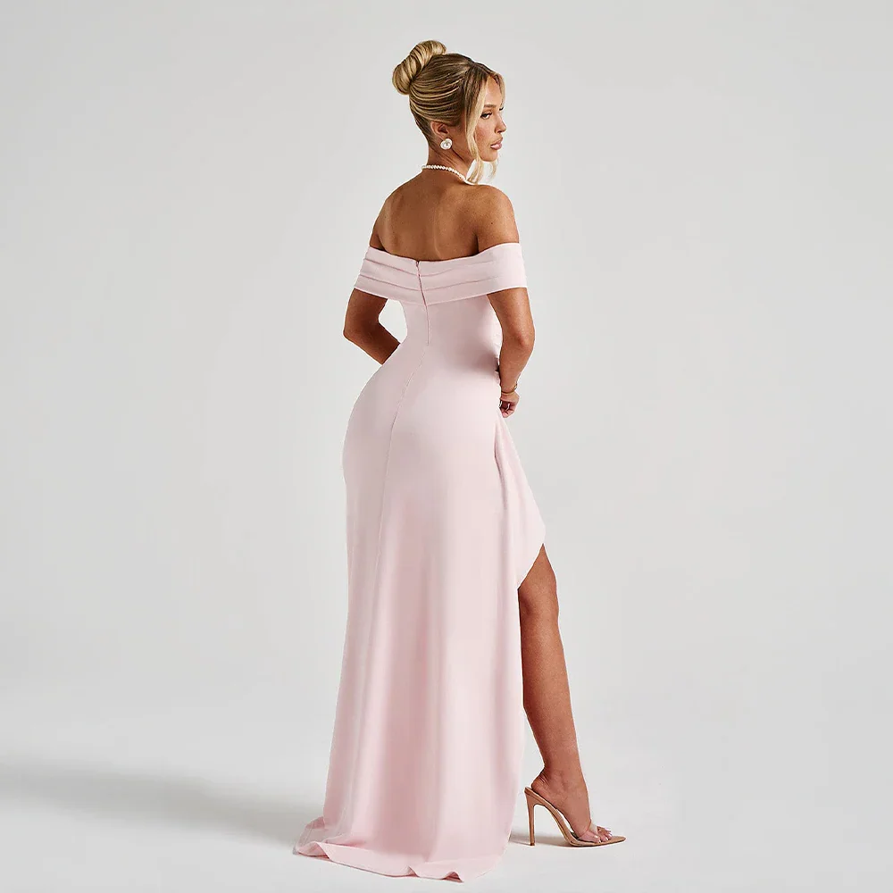 Vestido Maxi de Mujer con Hombros Descubiertos y Abertura
