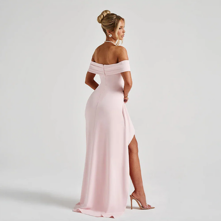 Vestido Maxi de Mujer con Hombros Descubiertos y Abertura