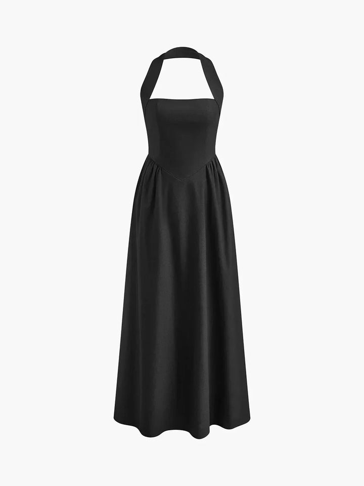Vestido maxi de mujer con escote cuadrado y bolsillos incorporados