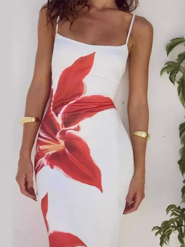 Vestido Maxi de mujer con tirantes finos y estampado floral