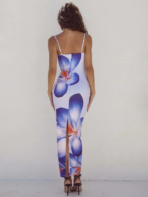 Vestido Maxi de mujer con tirantes finos y estampado floral
