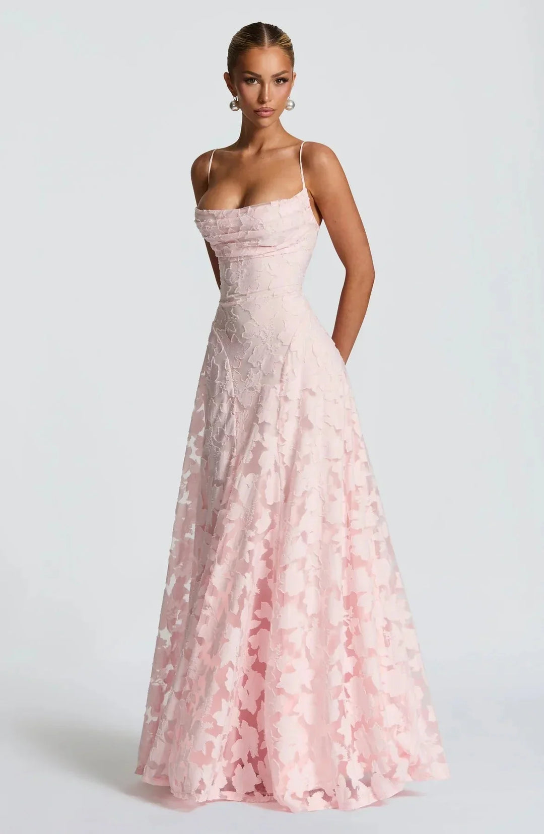 Vestido maxi floral sin mangas para mujeres