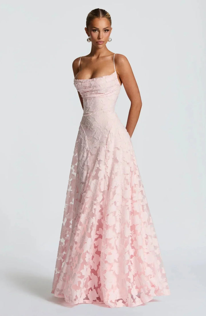 Vestido maxi floral sin mangas para mujeres