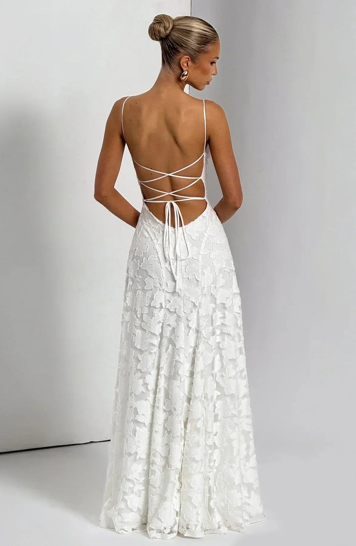 Vestido maxi floral sin mangas para mujeres