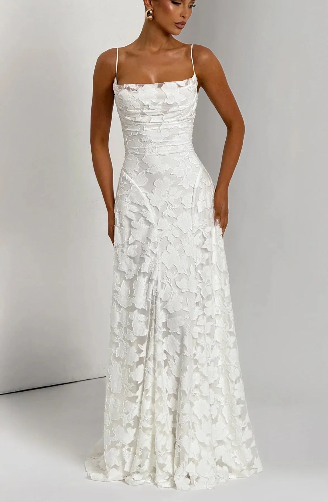 Vestido maxi floral sin mangas para mujeres