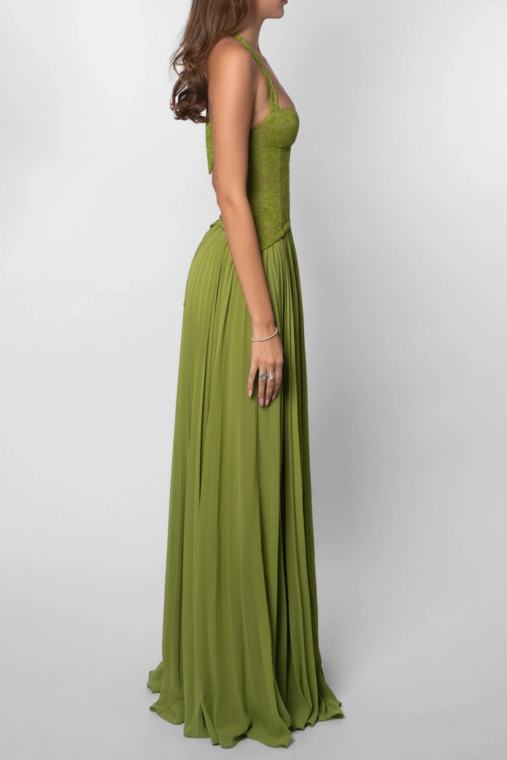 Esmeralda | Vestido largo plisado tipo corsé