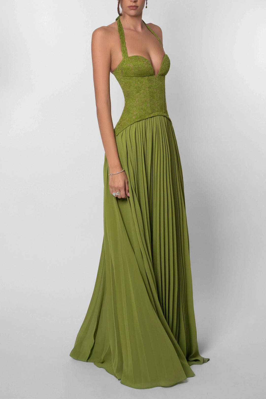 Esmeralda | Vestido largo plisado tipo corsé