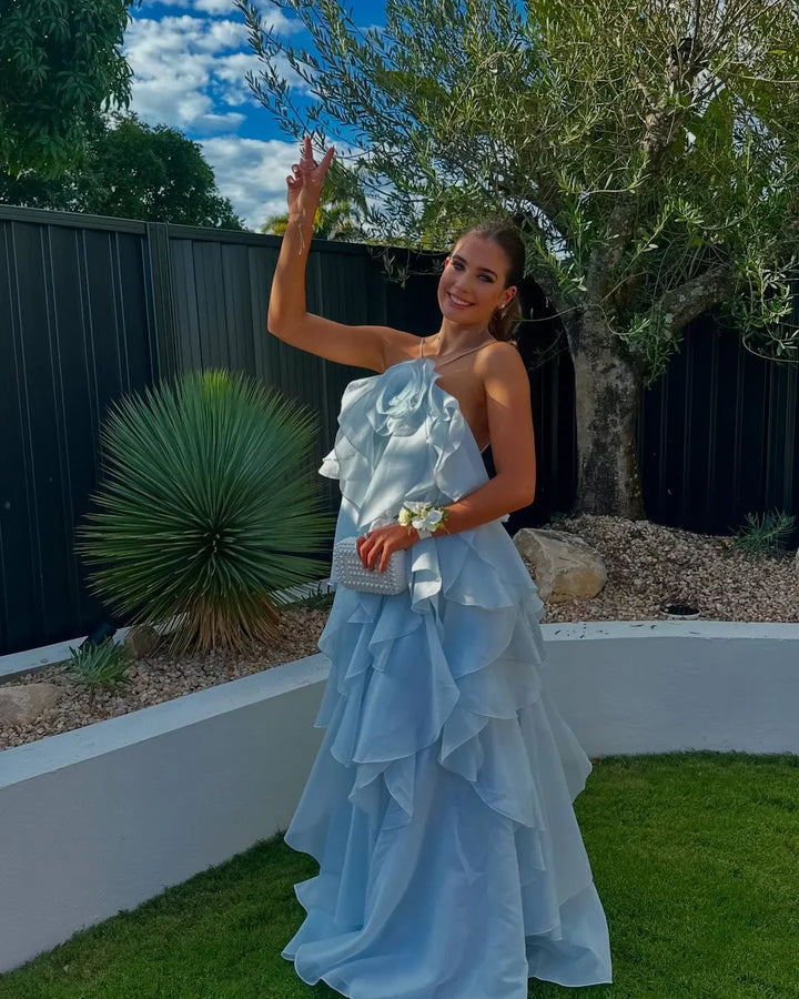 Vestido maxi con volantes para mujeres