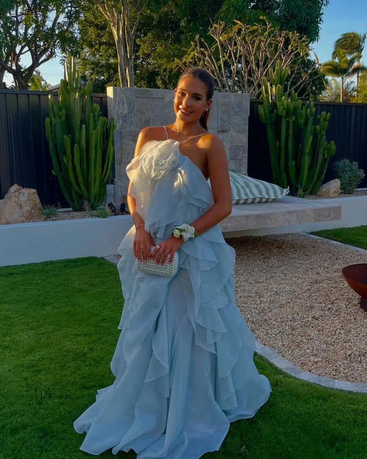 Vestido maxi con volantes para mujeres