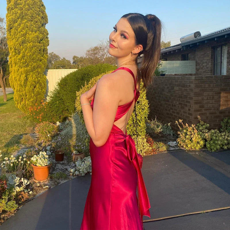 Vestido maxi para mujeres con escote cruzado y espalda descubierta