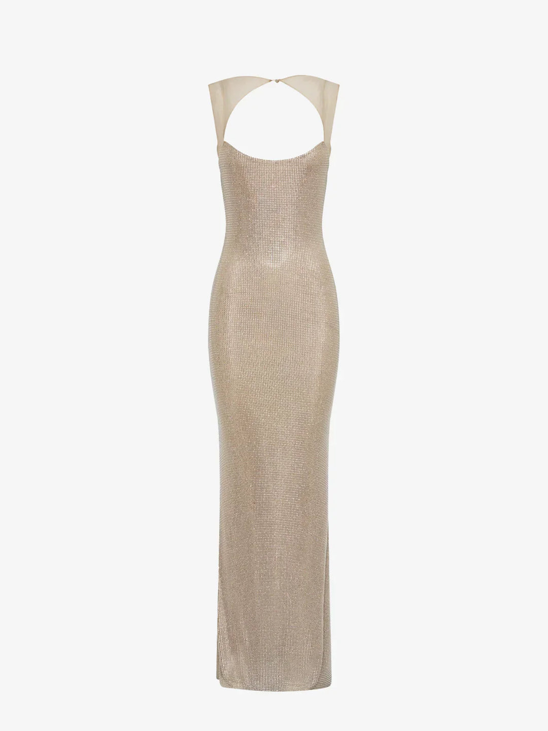 Vestido maxi de lentejuelas sin espalda para mujeres