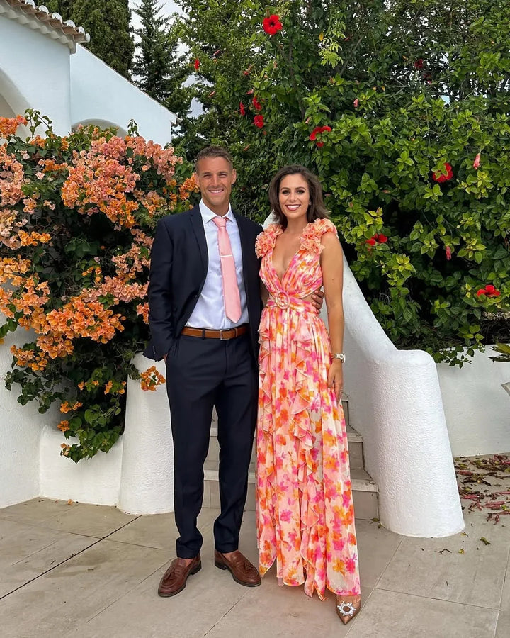 Vestido Maxi floral sin mangas para mujeres