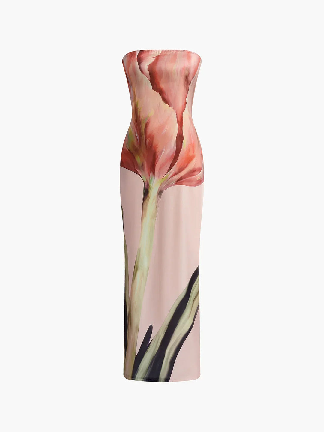 Vestido Maxi sin mangas con estampado floral en naranja