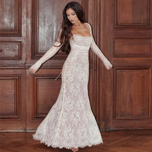 Vestido Maximal de Encaje Elegante