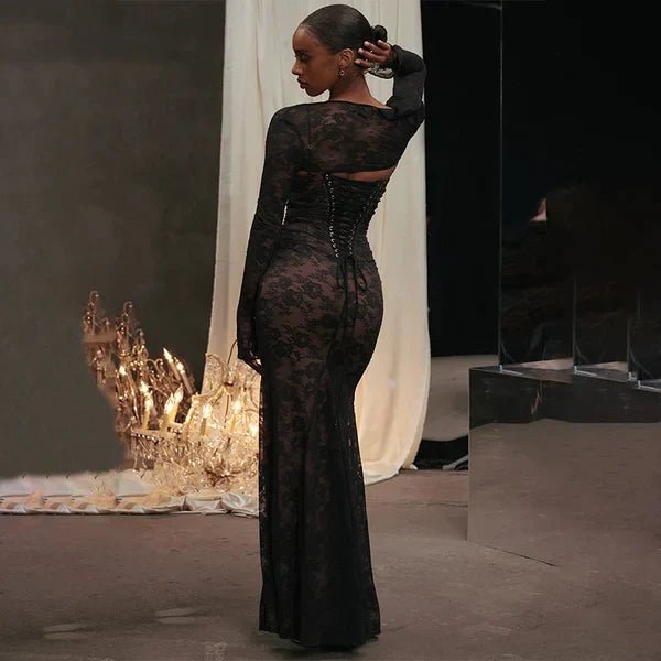 Vestido Maximal de Encaje Elegante