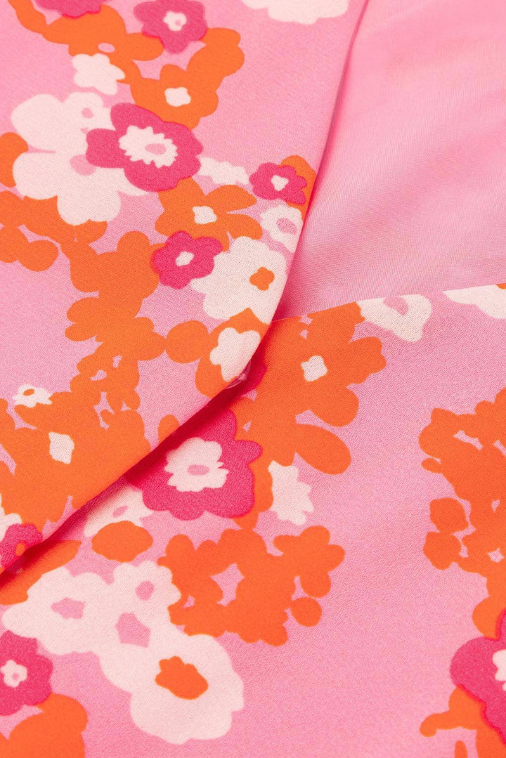 Kimberly Vestido Floral con Volantes con Escote en V
